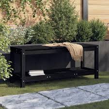 Gartenbank Chaduof Schwarz aus Kiefer – Wetterfest & Stilvoll